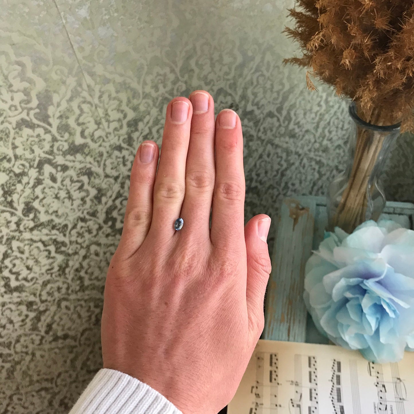 Natural Blue Sapphire 6.5 x 4.4mm 0.92 Carats Oval Corundum Light Blue Gem Faceted Loose Unmounted Gemstone