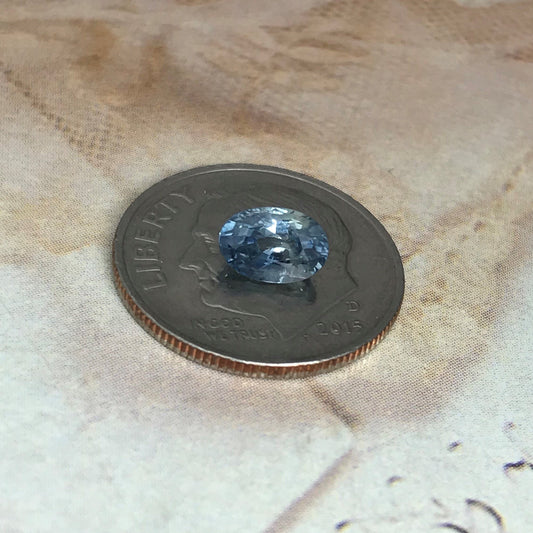 Natural Blue Sapphire 6.5 x 4.4mm 0.92 Carats Oval Corundum Light Blue Gem Faceted Loose Unmounted Gemstone