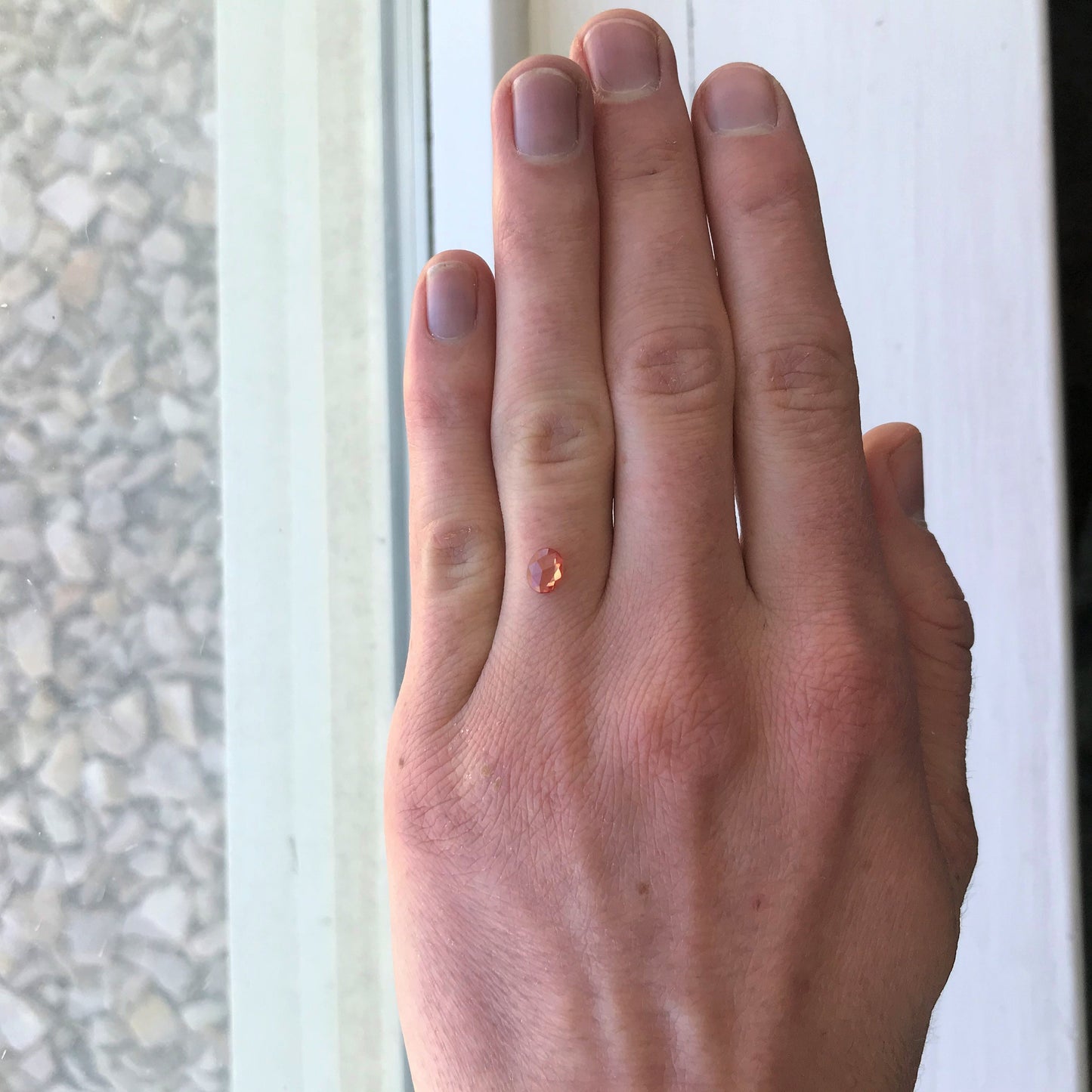 Natural Reddish Orange Sapphire 6x4.7mm 0.45 Carats Rose-Cut Oval Cut Faceted Gem Loose Unmounted Gemstone Earth Mined Beryllium Treated