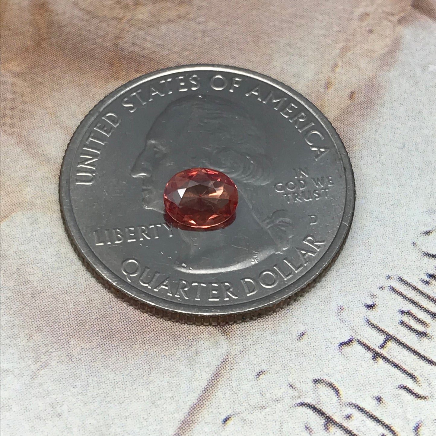 Natural Reddish Orange Sapphire 6x4.7mm 0.45 Carats Rose-Cut Oval Cut Faceted Gem Loose Unmounted Gemstone Earth Mined Beryllium Treated