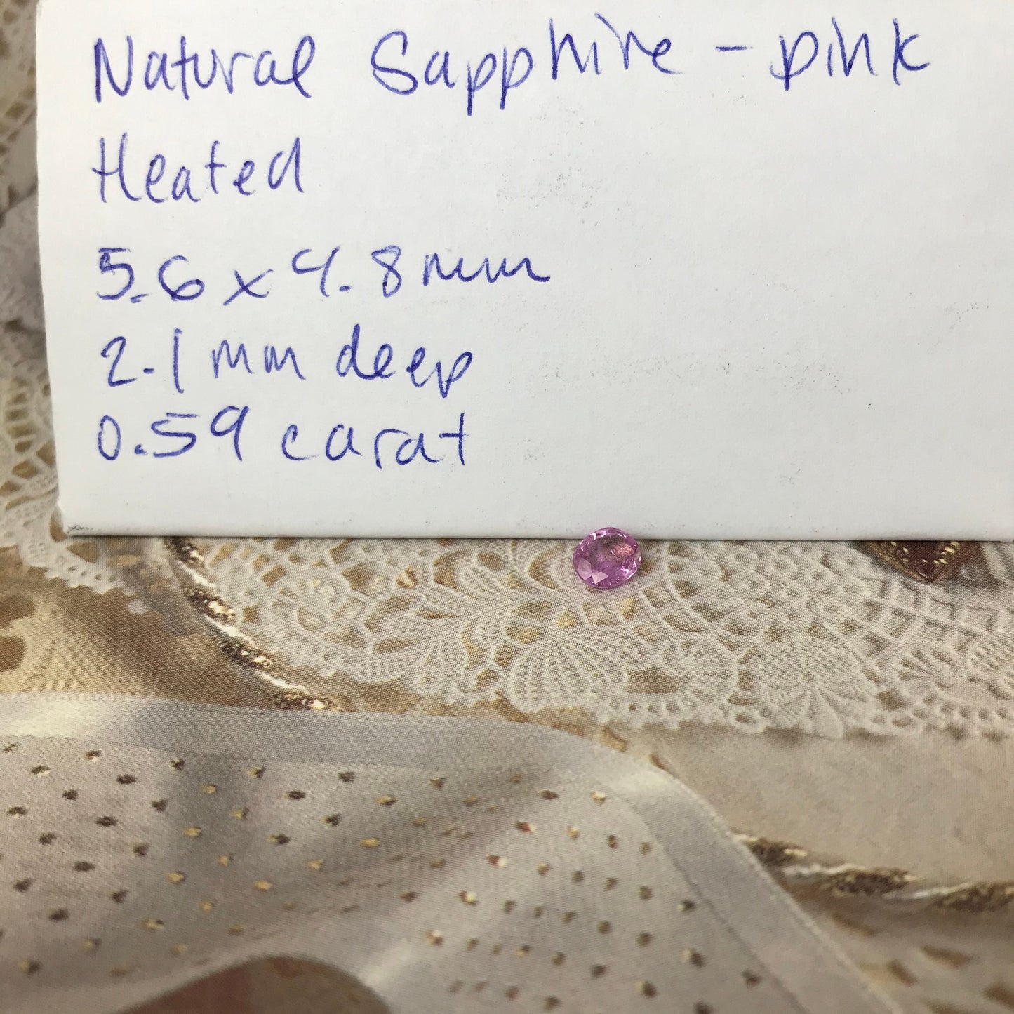 Natural Pink Sapphire 5.6 x 4.8mm 0.59 Carats Roundish Oval Cut Corundum Gem Faceted Loose Unmounted Gemstone Earth Mined Sapphire