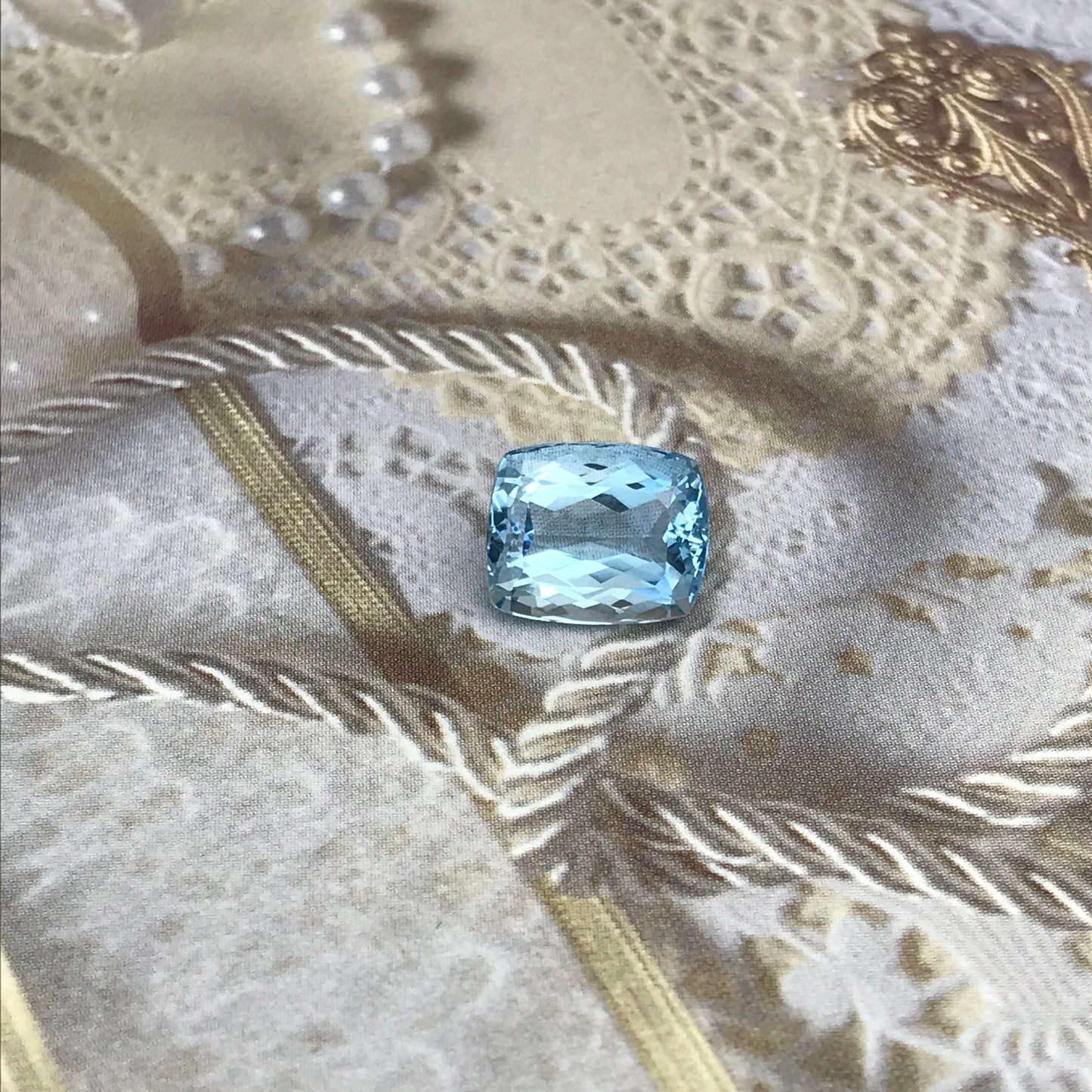 10.5x8.6mm Natural Blue Aquamarine 4.24 carats Light Blue Rectangle Cushion Cut Loose Faceted Gemstone Beryl March Birthstone
