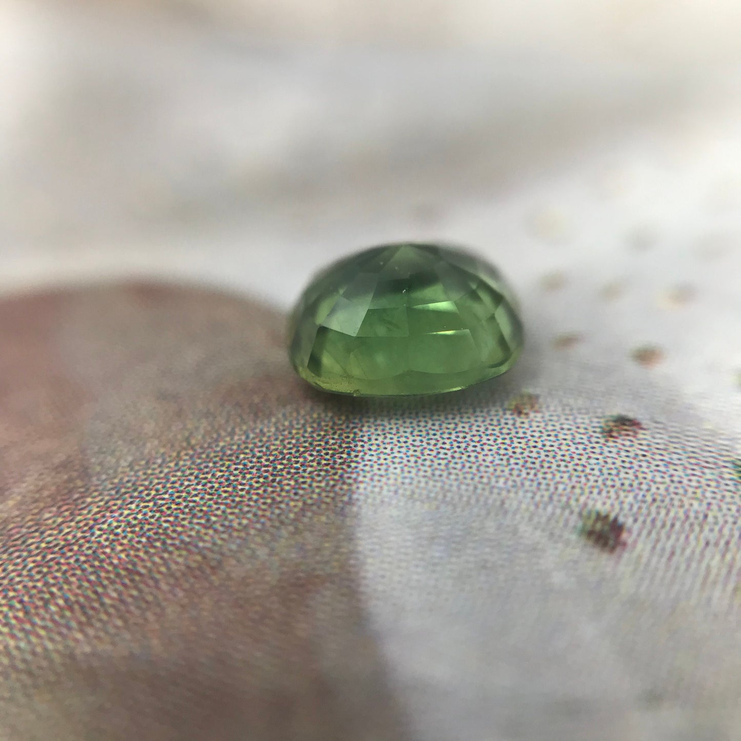 Natural Green Sapphire 0.94 carat 5.7x5mm Cushion Cut, Loose Gem Unmounted Gemstone Faceted Stone Yellowish Green Sapphire