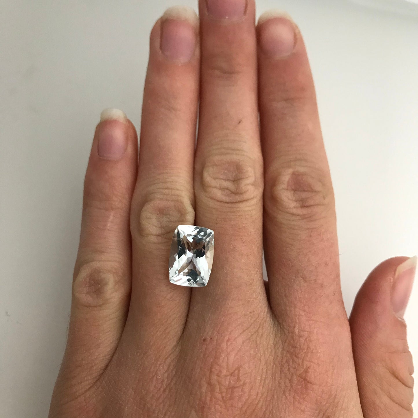 14x10mm Light Blue Aquamarine 6.18 carat Rectangle Cushion Cut, Faceted Loose Gemstone, Reclaimed/Recycled gem