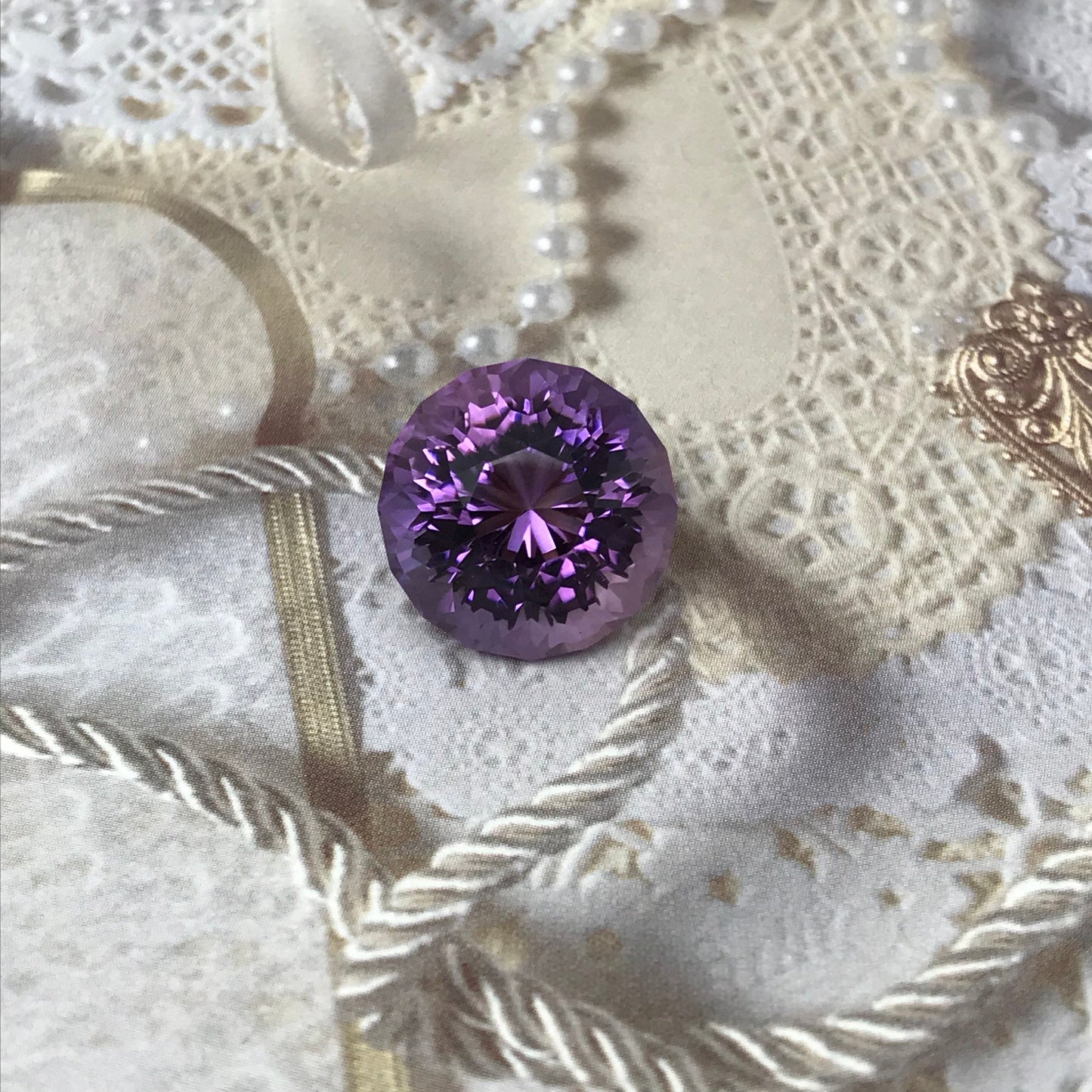 16.6mm Round Cut Purple Amethyst 18.5 carat Loose Gem Faceted Gemstone Unmounted Stone February Birthstone, 16.5mm