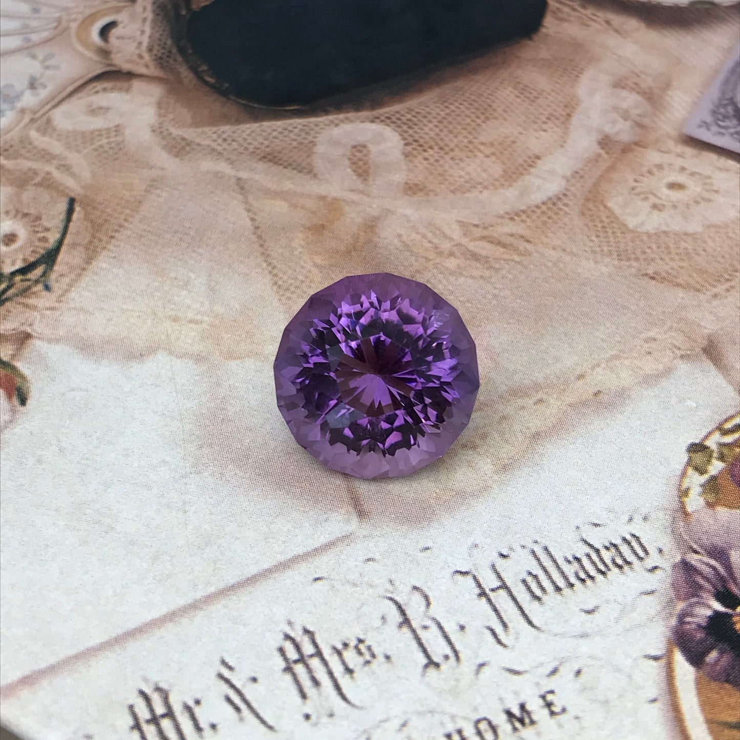 16.6mm Round Cut Purple Amethyst 18.5 carat Loose Gem Faceted Gemstone Unmounted Stone February Birthstone, 16.5mm