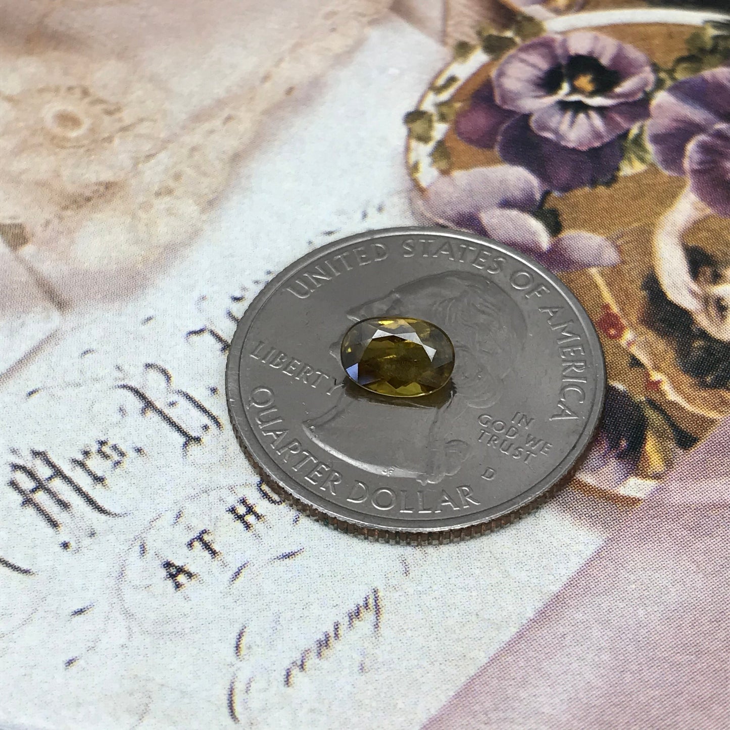 Greenish Yellow Sphene 1.03 Carat 7x5mm Oval Cut Loose Gem Unmounted Gemstone Earth Mined Stone