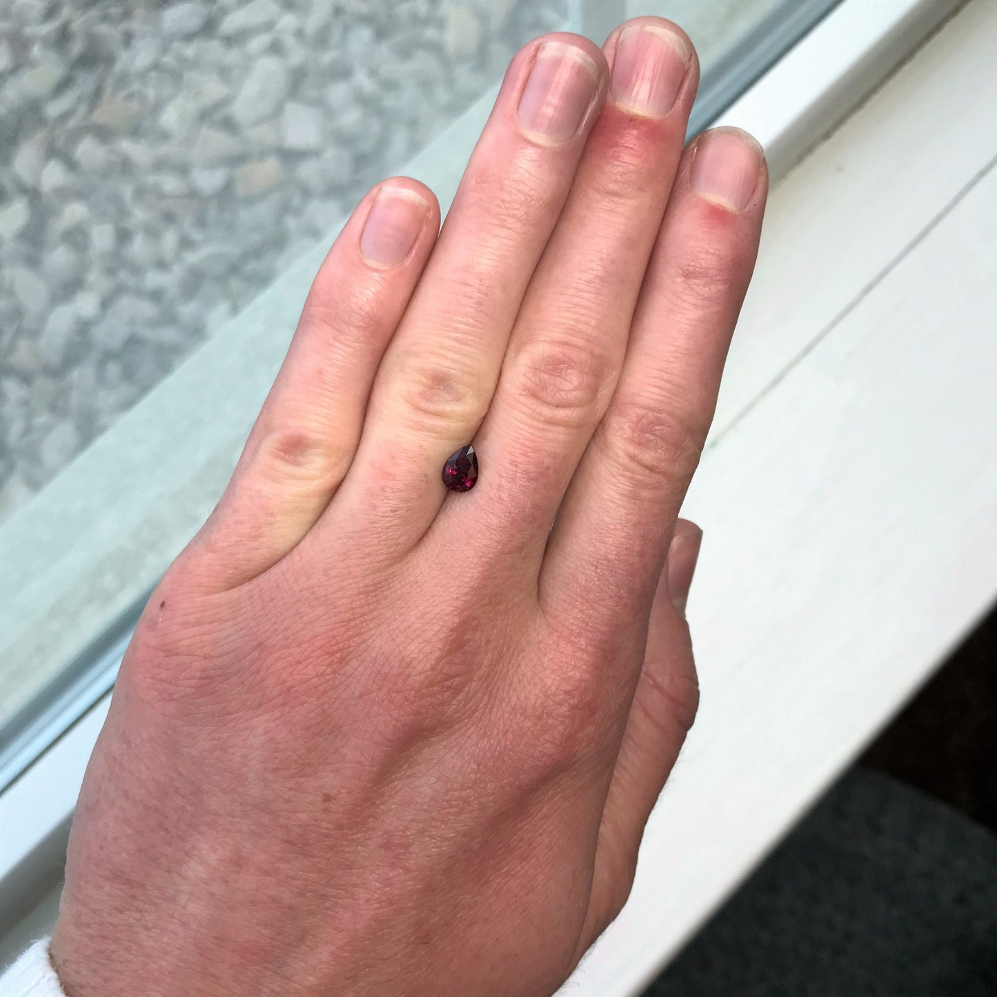 0.98 Carat Natural Ruby Heated with Residues 7x5mm Pear Cut Gemstone Loose Faceted Corundum July Birthstone Treated Ruby