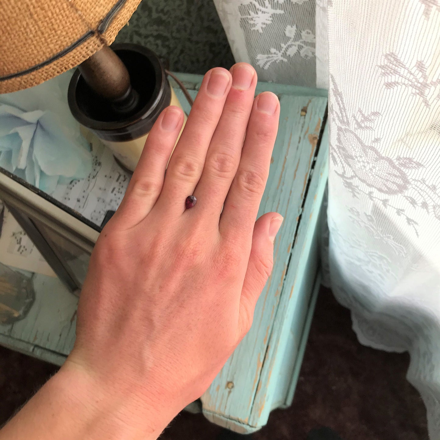 0.98 Carat Natural Ruby Heated with Residues 7x5mm Pear Cut Gemstone Loose Faceted Corundum July Birthstone Treated Ruby