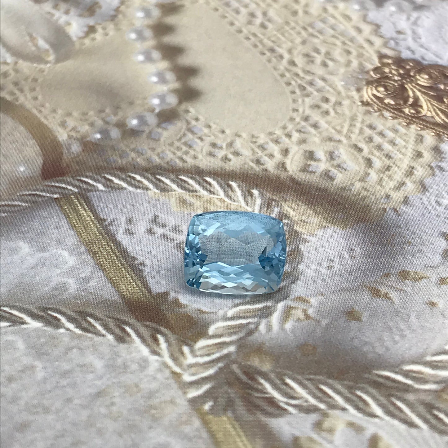 10.5x8.6mm Natural Blue Aquamarine 4.24 carats Light Blue Rectangle Cushion Cut Loose Faceted Gemstone Beryl March Birthstone