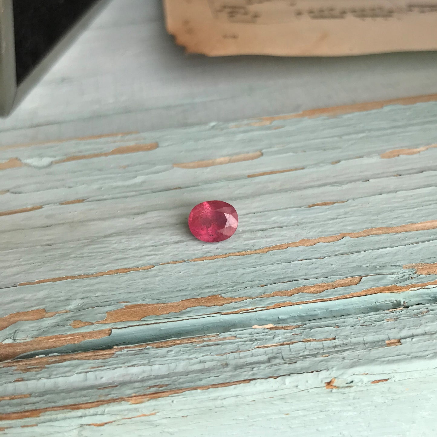 1.97 Carat Natural Pink Sapphire Heated with Residues 7.7x 6.5mm Oval Ruby or Fancy Color Sapphire