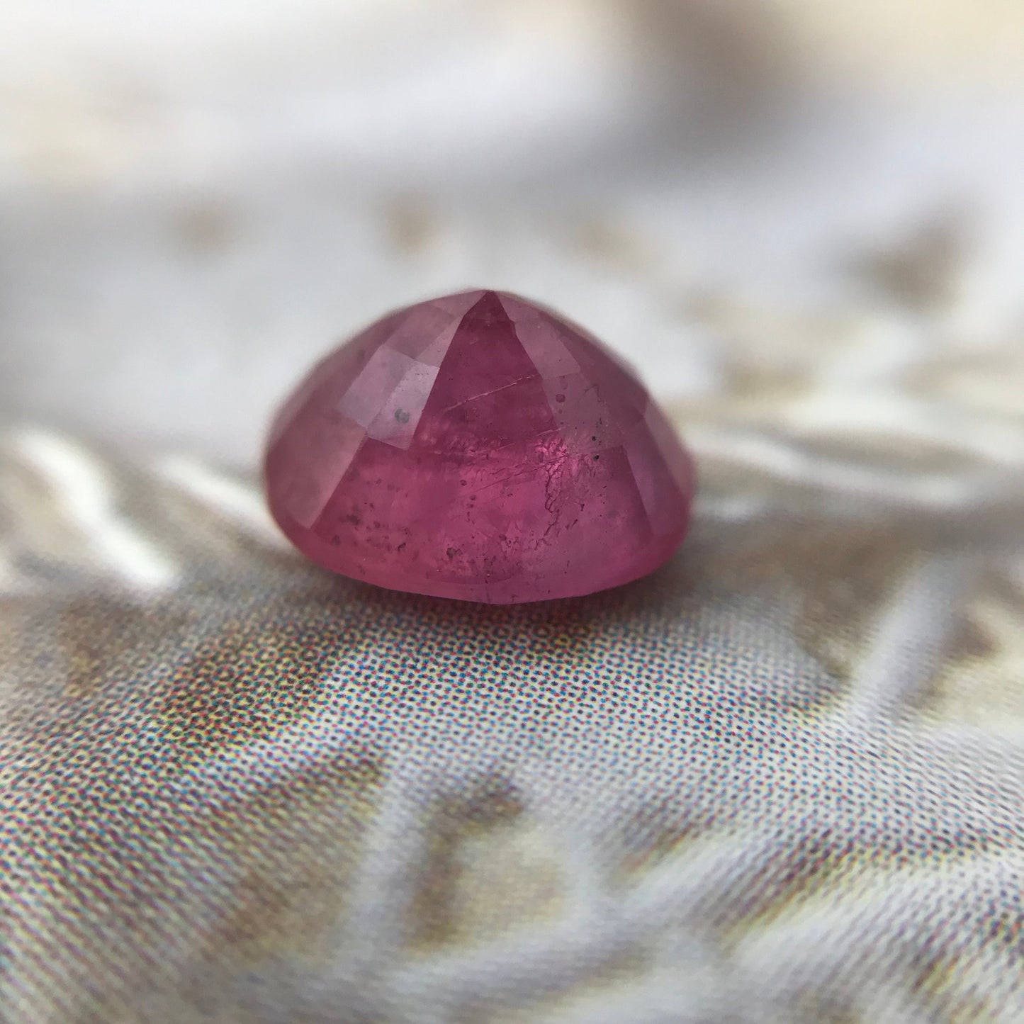 1.97 Carat Natural Pink Sapphire Heated with Residues 7.7x 6.5mm Oval Ruby or Fancy Color Sapphire
