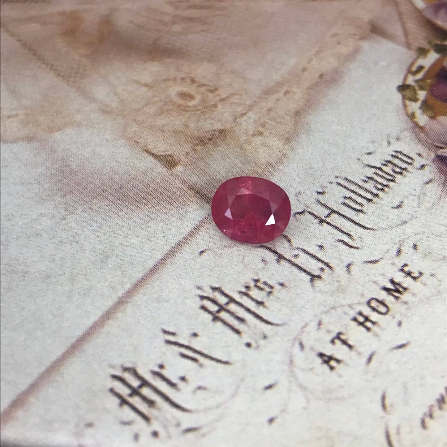 1.97 Carat Natural Pink Sapphire Heated with Residues 7.7x 6.5mm Oval Ruby or Fancy Color Sapphire