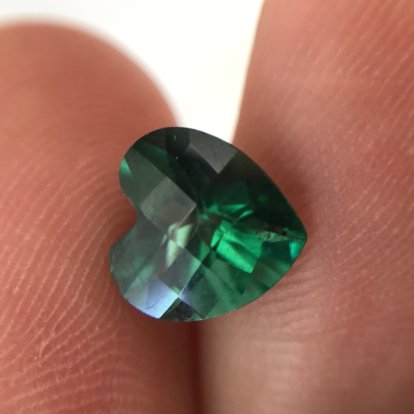 Lab Created Green Quartz 8mm Heart Cut 1.59 Carat Faceted Gem Loose Gemstone Unmounted Quartz- Synthetic Green Quartz- Lab Grown Man Made