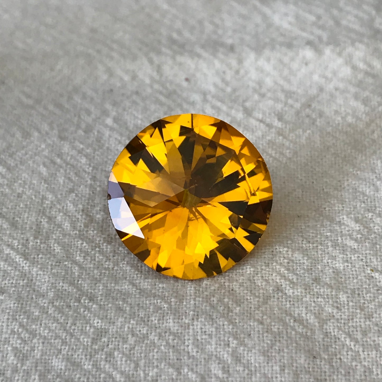 Orange Synthetic Sapphire 19 carat 17.5mm Fancy Round Cut, Faceted Loose Unmounted Gemstone For Jewelry Setting, Man Made Lab Created Gem