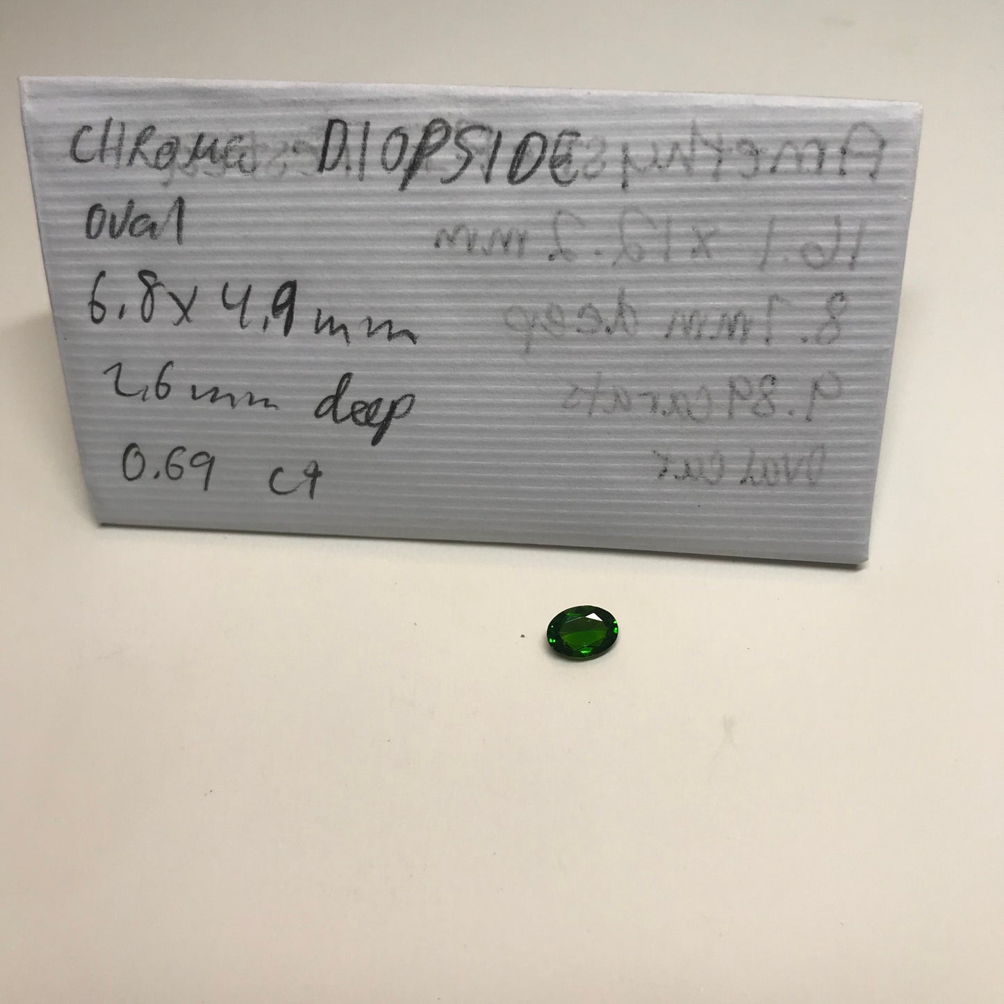 7x5mm Green Chrome Diopside 0.69 carat Oval Cut, Unmounted Faceted Loose Gemstone