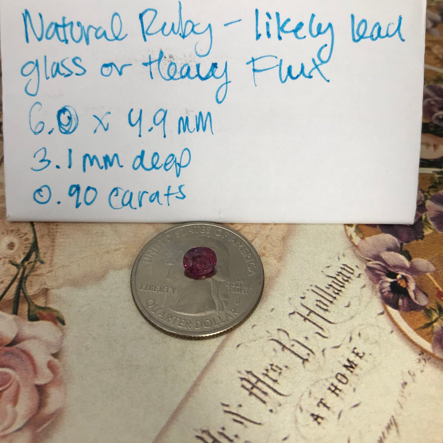 Natural Glass Filled Ruby 0.90 Carat 6x5 mm Oval Cut Gemstone Loose Faceted Corundum July Birthstone Treated Ruby