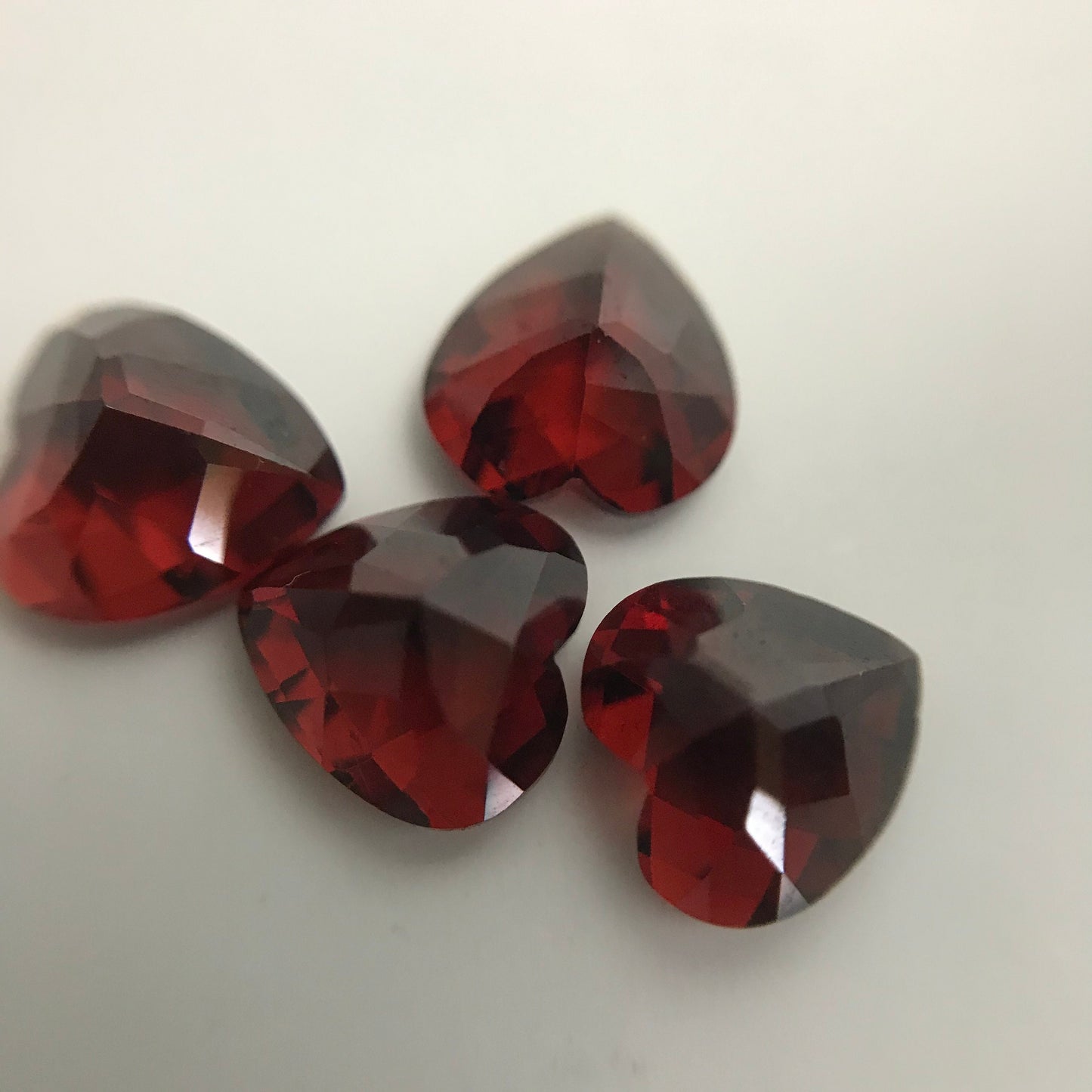 ONE 7mm Red Garnet Checkerboard Hear Cut, Approx 1.32-1.62 carat, Faceted Loose Reclaimed Gem