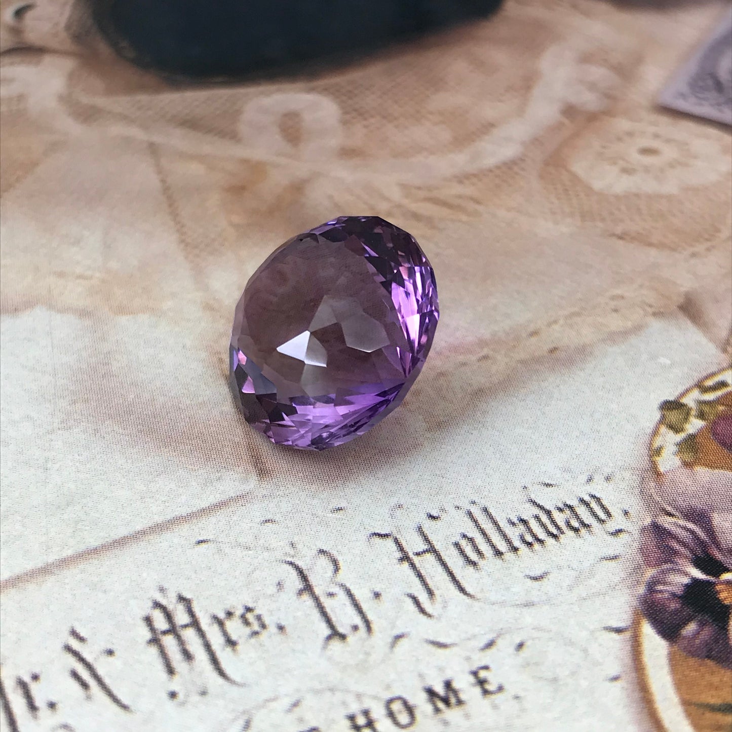 16.6mm Round Cut Purple Amethyst 18.5 carat Loose Gem Faceted Gemstone Unmounted Stone February Birthstone, 16.5mm