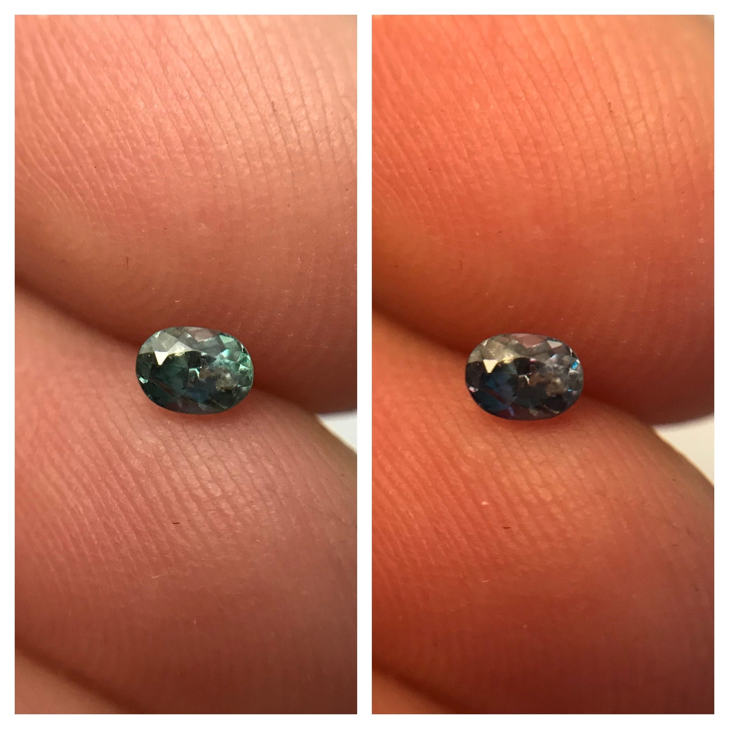 0.16 carat Natural Alexandrite Chrysoberyl 3.4x2.5mm Oval Cut Purple Green Loose Real Gemstone Faceted Gem US Seller