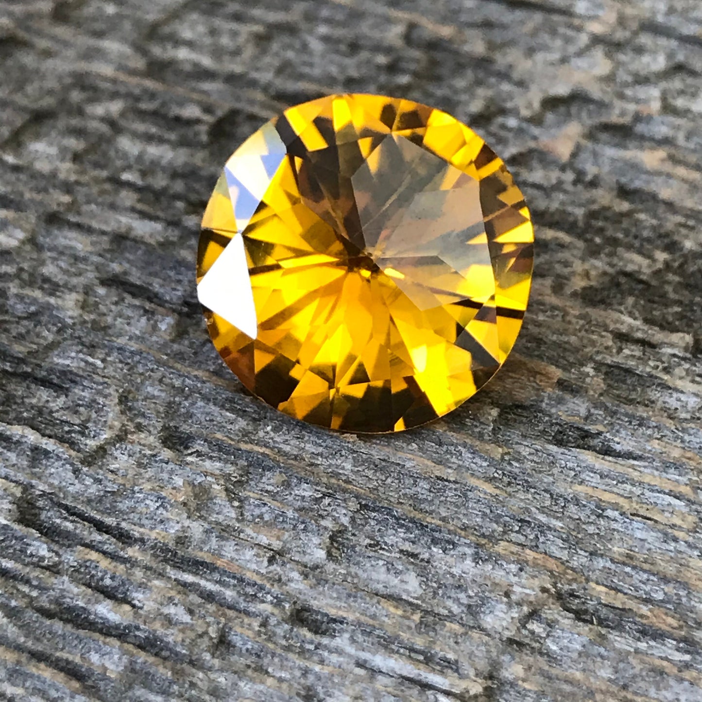 Orange Synthetic Sapphire 19 carat 17.5mm Fancy Round Cut, Faceted Loose Unmounted Gemstone For Jewelry Setting, Man Made Lab Created Gem