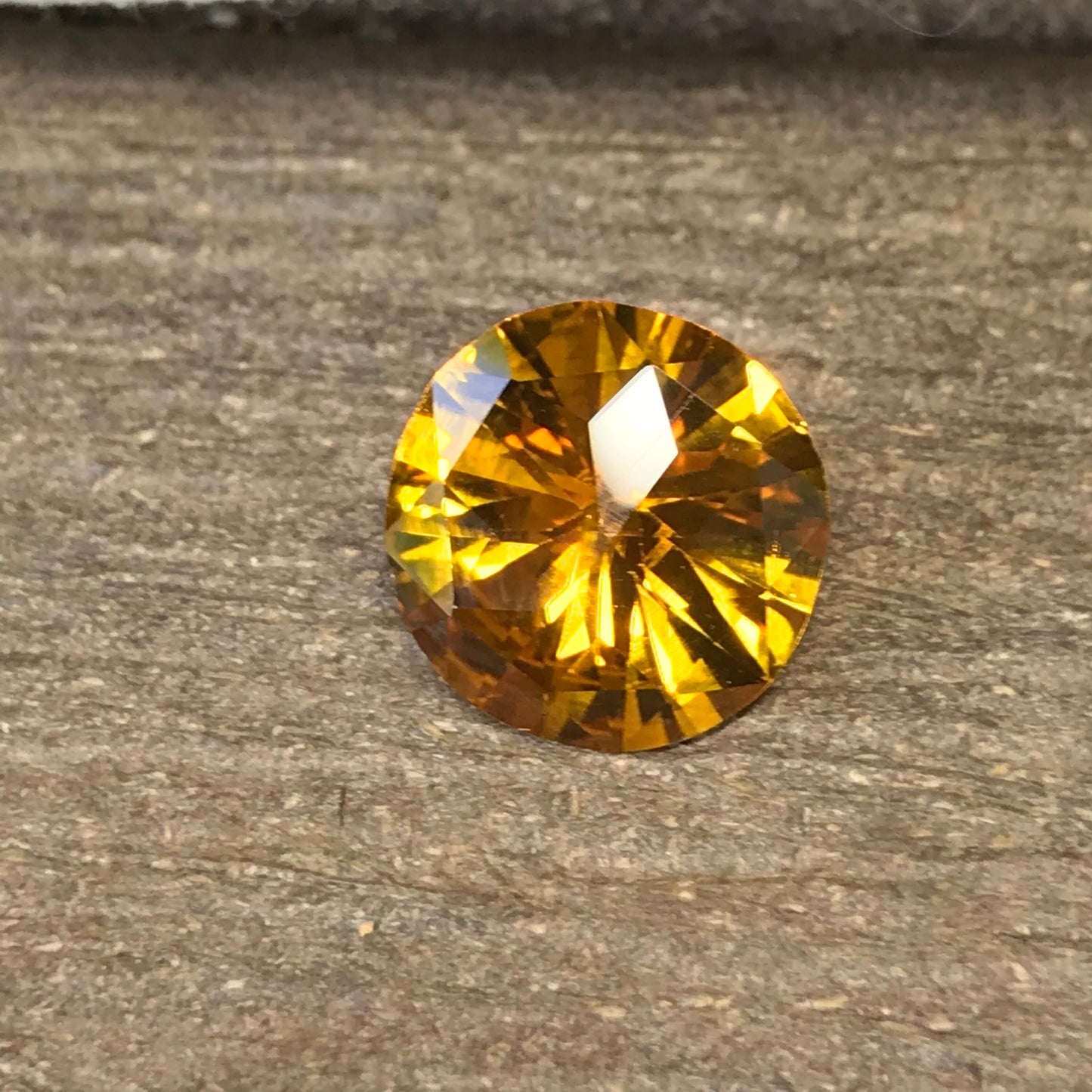 Orange Synthetic Sapphire 19 carat 17.5mm Fancy Round Cut, Faceted Loose Unmounted Gemstone For Jewelry Setting, Man Made Lab Created Gem