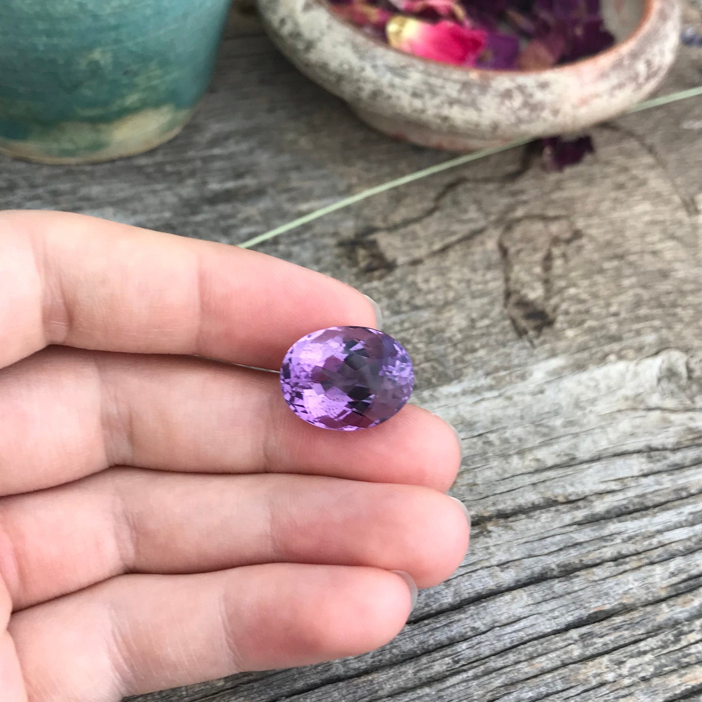 14.3 Carat Purple Amethyst 17.3x13.5mm Oval, Nice Cut Loose Gem Reclaimed/Recycled Gemstone Faceted for Jewelry setting, February Birthstone