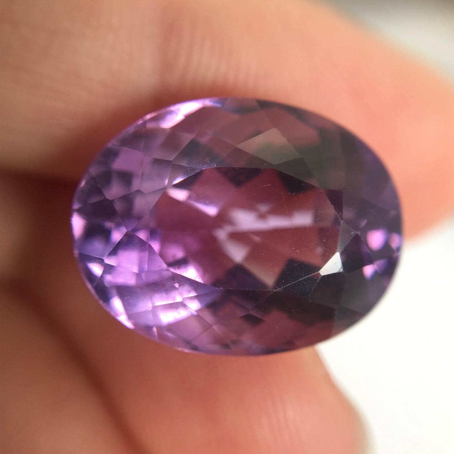 14.3 Carat Purple Amethyst 17.3x13.5mm Oval, Nice Cut Loose Gem Reclaimed/Recycled Gemstone Faceted for Jewelry setting, February Birthstone