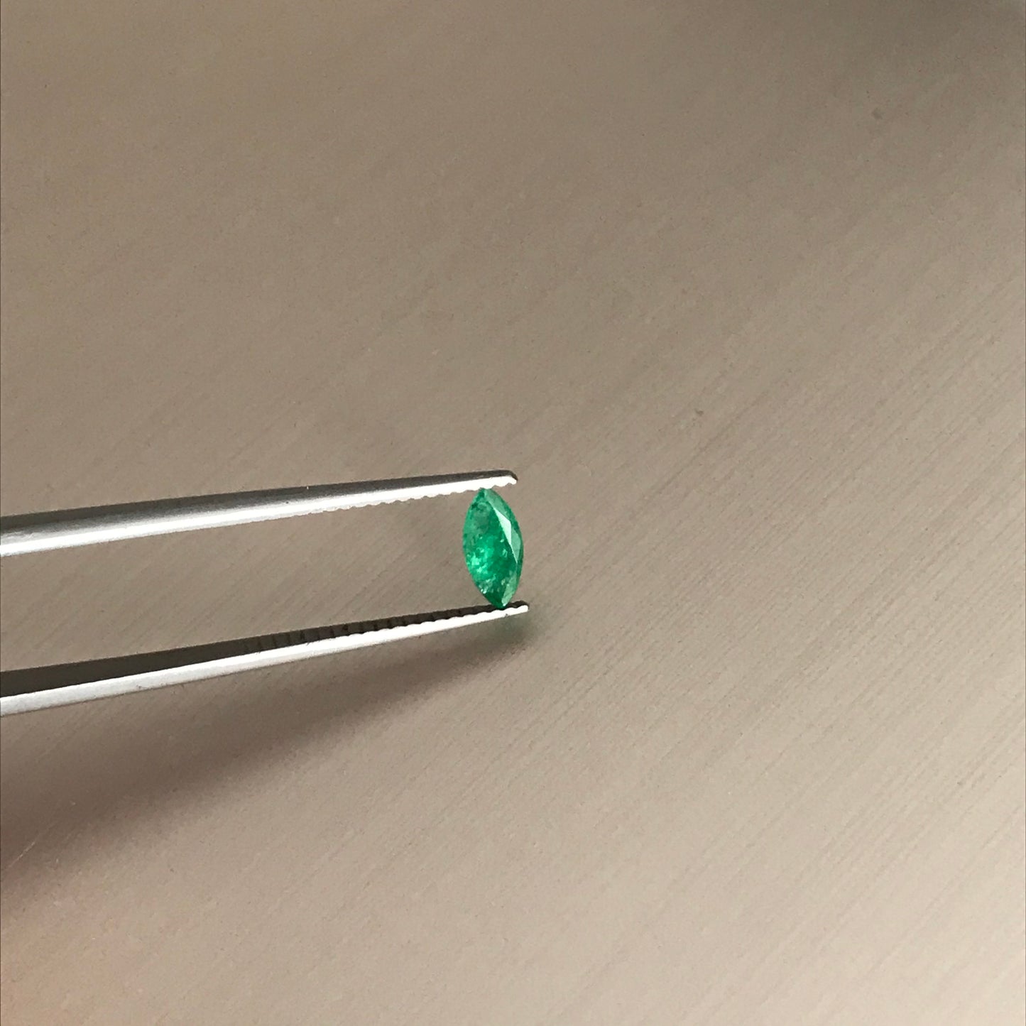 0.34 carat Natural Green Emerald 7x3mm Marquise Cut Loose Gem Faceted Recycled Gemstone Flowing Gems, US Seller, Reclaimed Gem