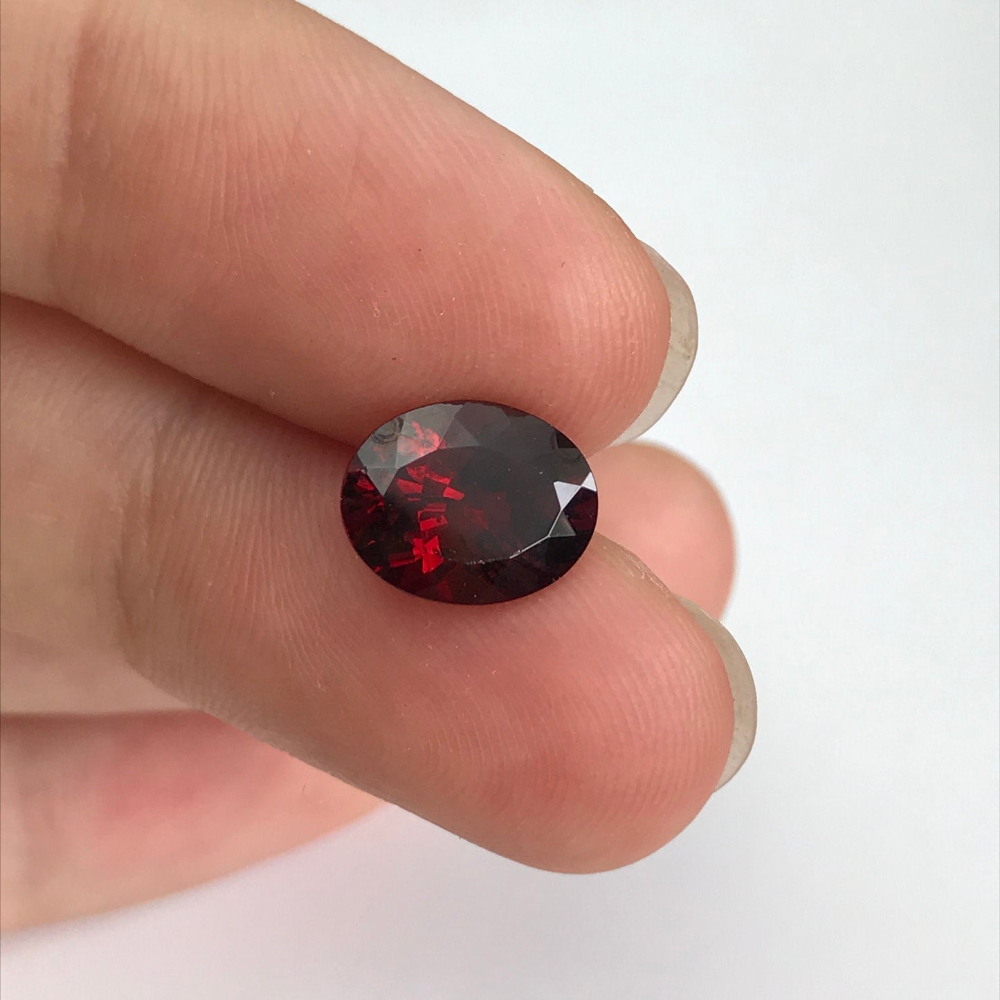 Natural Deep Red Garnet, 3 carat 10x8mm Oval Cut, Unmounted Faceted Loose Gemstone, Reclaimed Recycled Gemstone