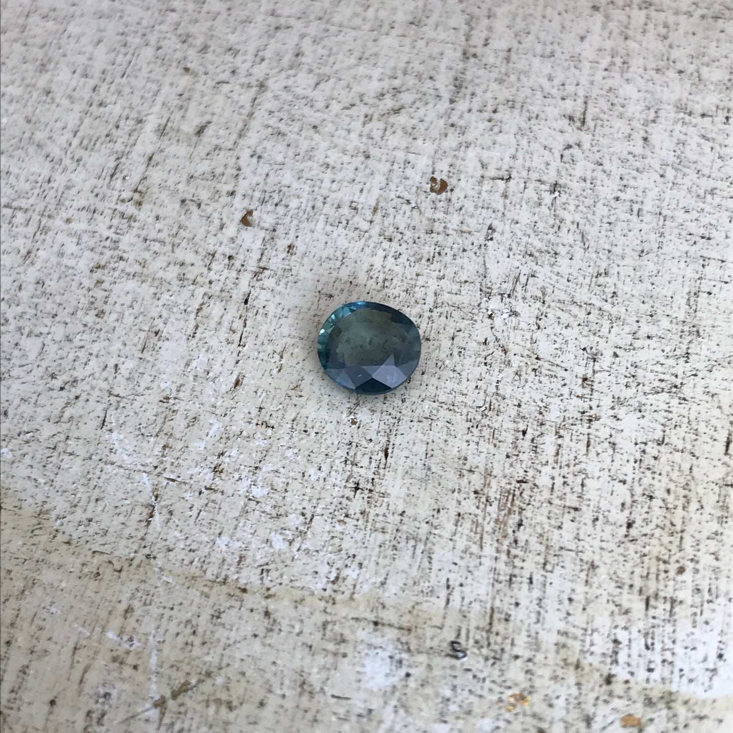 Natural Blue Green Sapphire 1.05 carat Roundish Oval Cut 6.2x5.7mm Faceted Loose Teal Sapphire,  Unmounted Gem,  Mermaid Sapphire