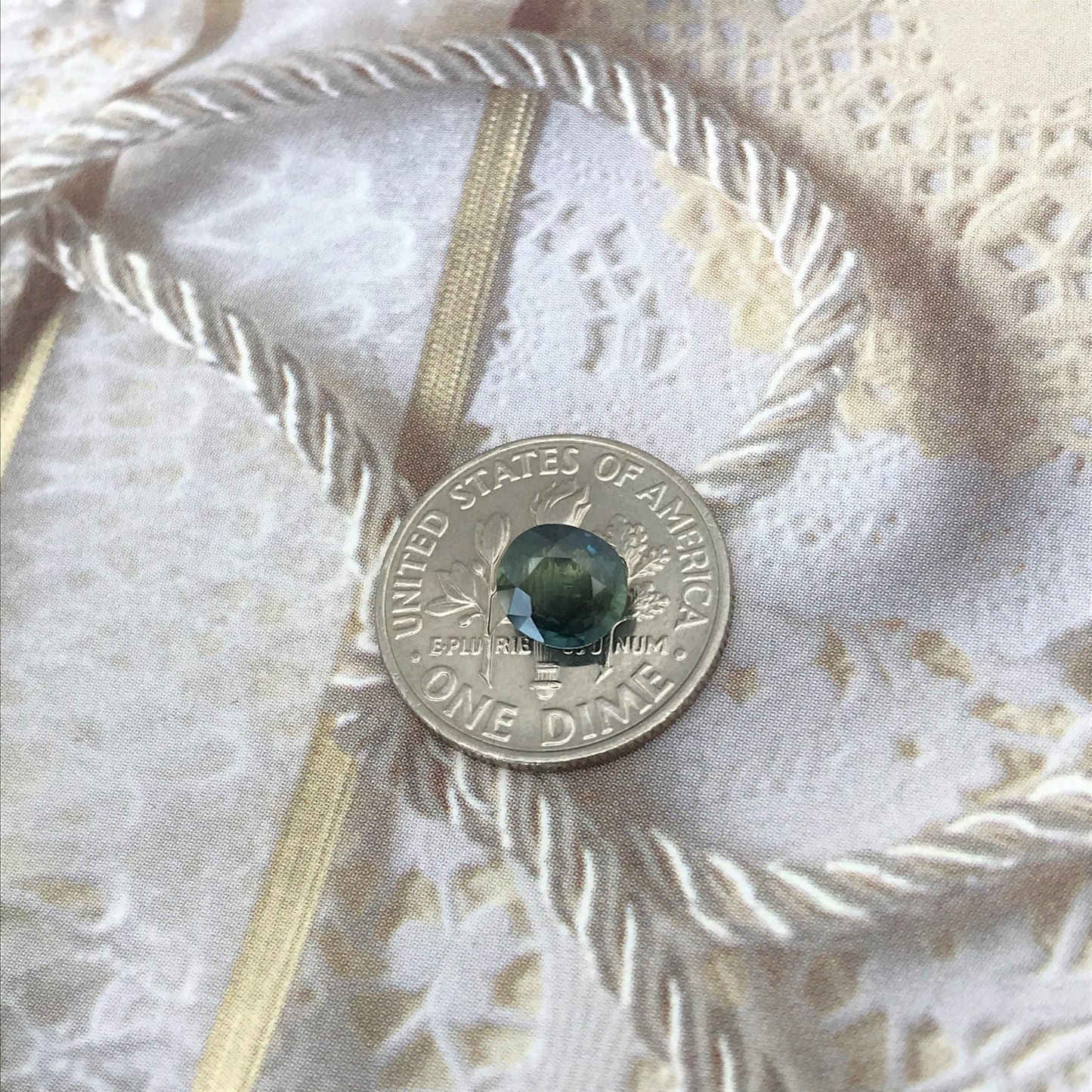 Natural Blue Green Sapphire 1.05 carat Roundish Oval Cut 6.2x5.7mm Faceted Loose Teal Sapphire,  Unmounted Gem,  Mermaid Sapphire