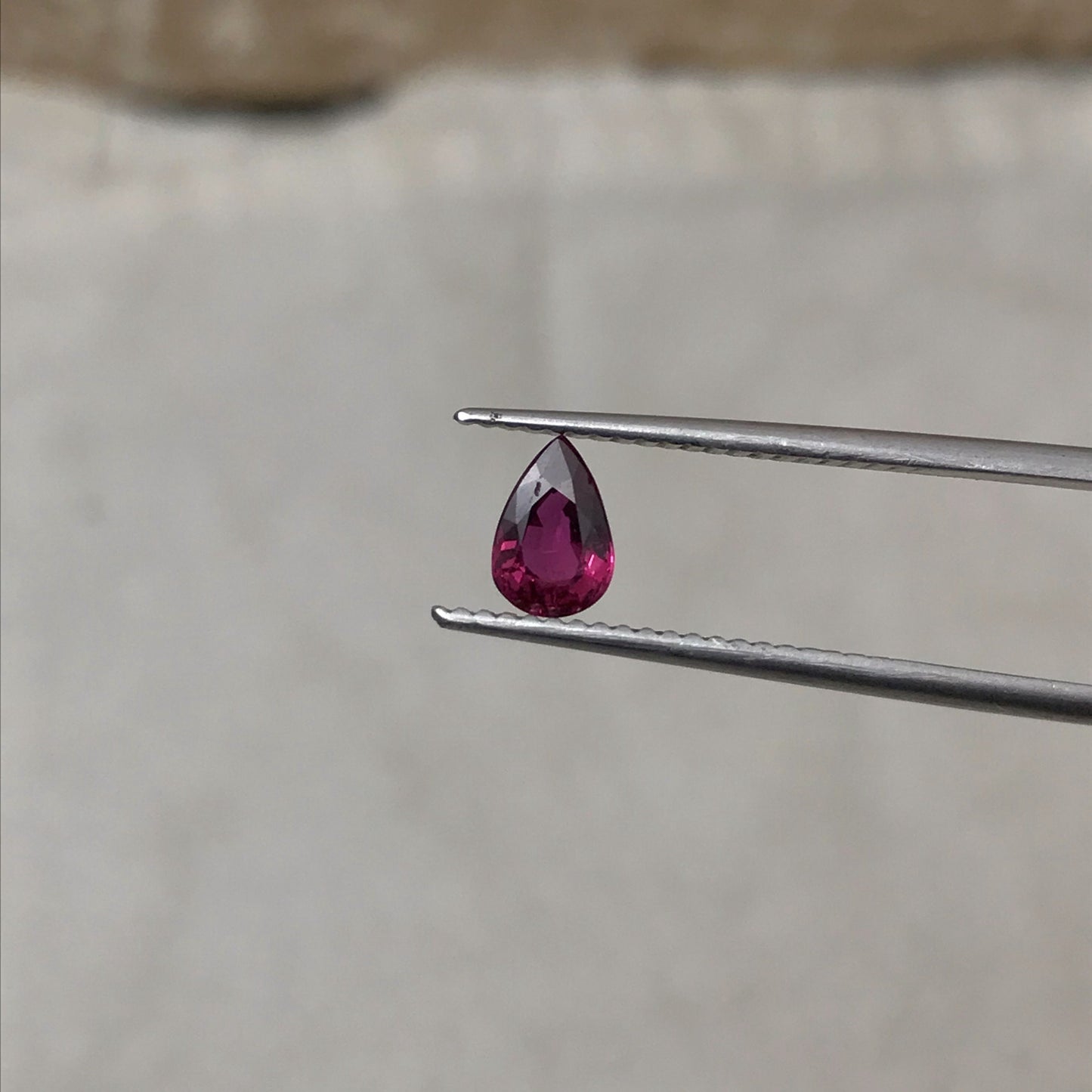 0.53 ct Natural Ruby 6x4mm Pear Cut, Loose Gemstone Faceted Gem Corundum Red Real Beautiful July Birthstone, Genuine Earth Mined