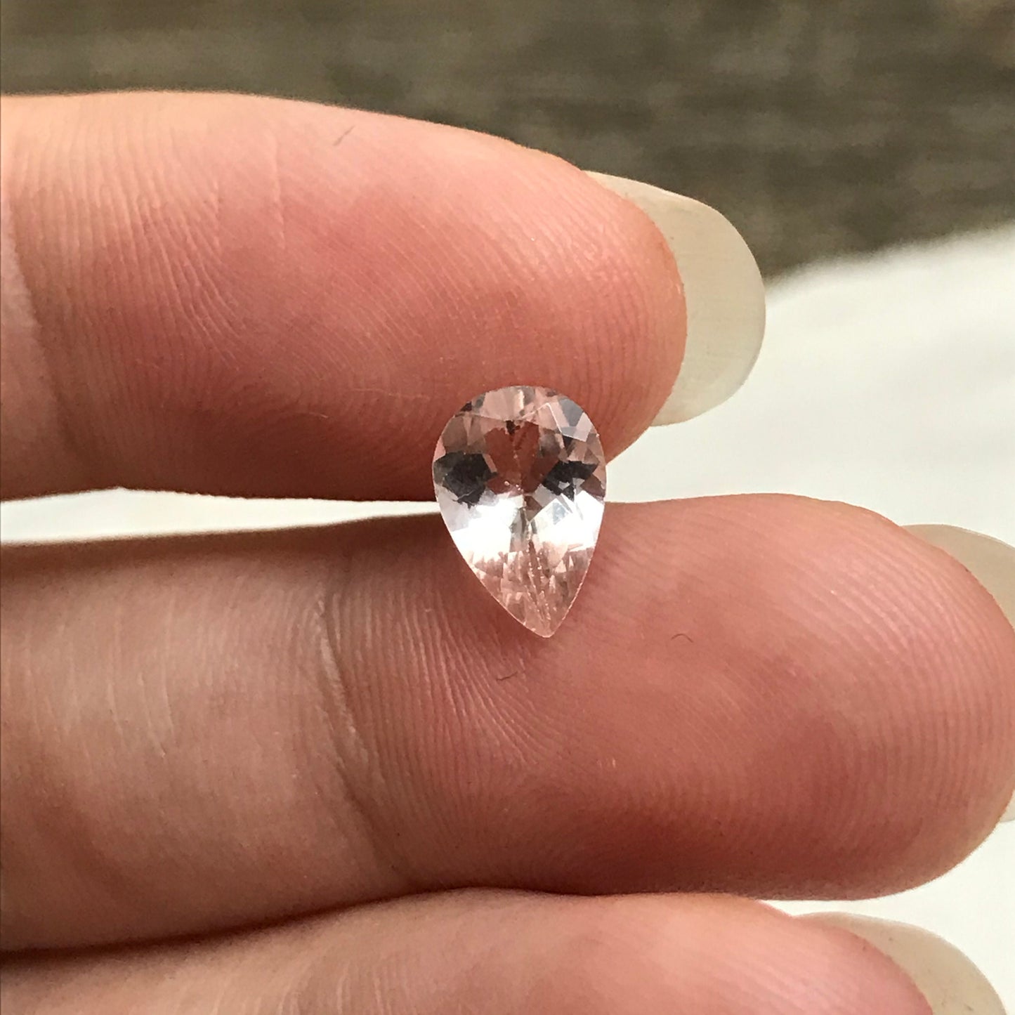 Light Pink Morganite 8.7x6mm 0.98 Carat Pear Cut Pink Loose Gem Unmounted Gemstone For Engagement Ring Wedding 9x6mm