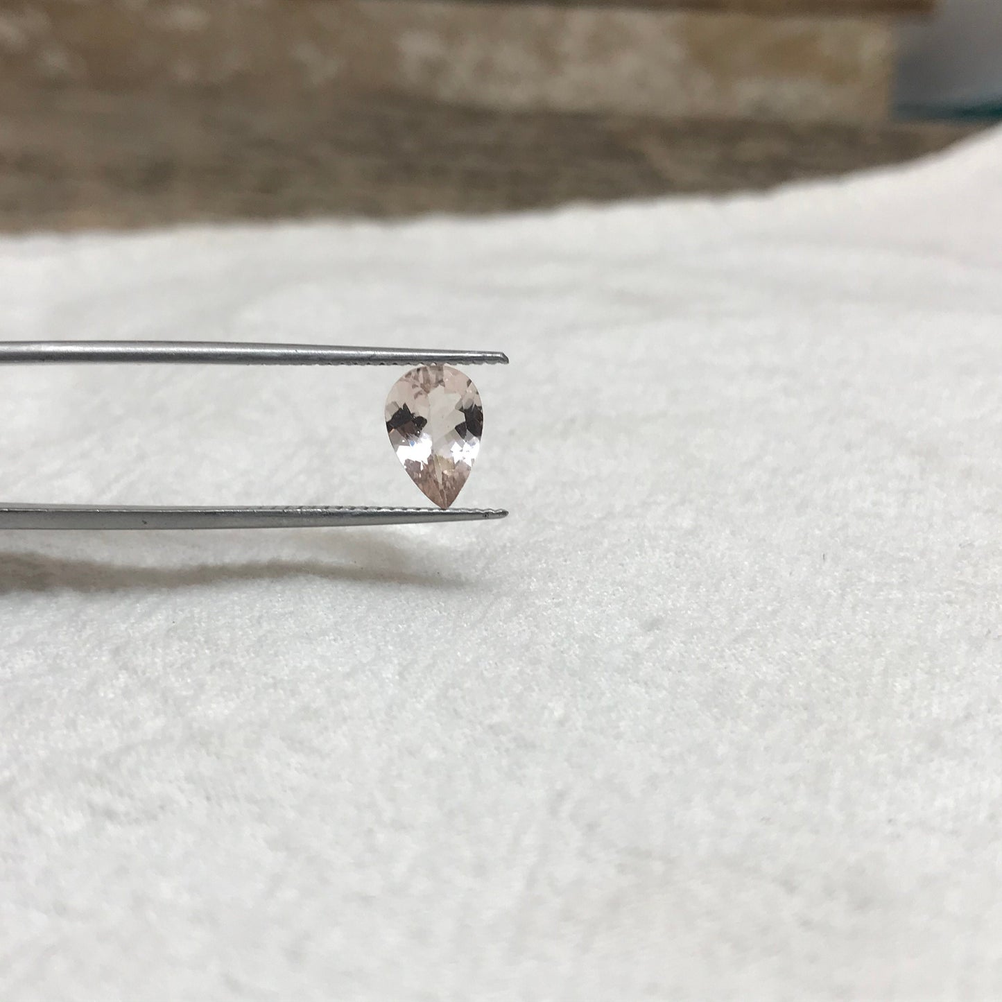 Light Pink Morganite 8.7x6mm 0.98 Carat Pear Cut Pink Loose Gem Unmounted Gemstone For Engagement Ring Wedding 9x6mm