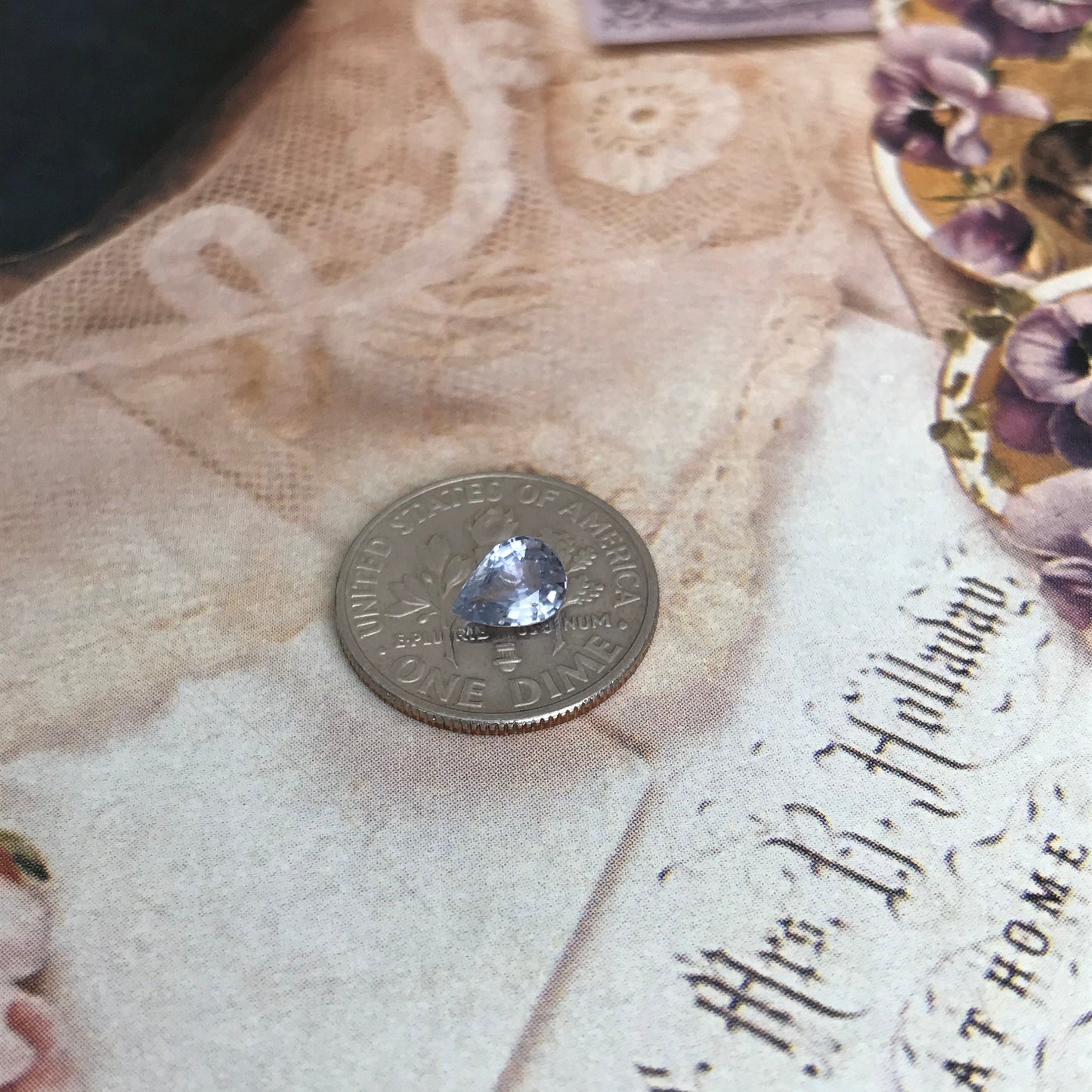 Natural Violet  Blue Sapphire 0.69 carat 6.5 x 4.7 mm Pear Cut, Faceted Loose Gemstone Light Purple Unmounted Gem 6.5 x 5mm