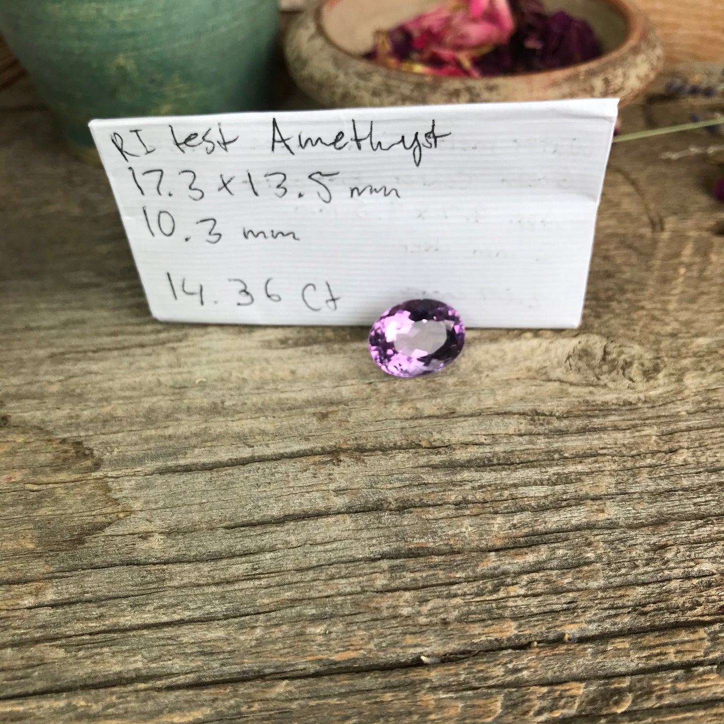 14.3 Carat Purple Amethyst 17.3x13.5mm Oval, Nice Cut Loose Gem Reclaimed/Recycled Gemstone Faceted for Jewelry setting, February Birthstone