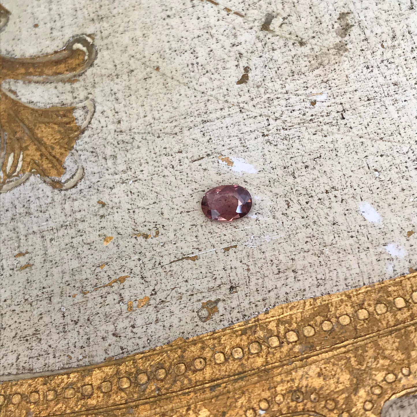 Natural Orangey Red Sapphire 7x5mm 0.74 Carat Rose-Cut Oval Cut Faceted Gem Loose Unmounted Gemstone Earth Mined