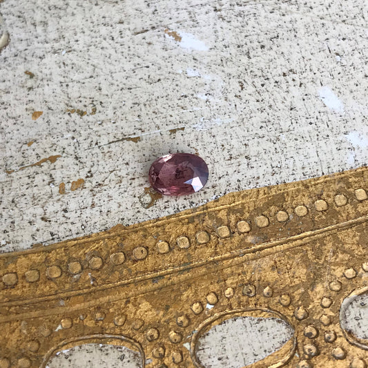 Natural Orangey Red Sapphire 7x5mm 0.74 Carat Rose-Cut Oval Cut Faceted Gem Loose Unmounted Gemstone Earth Mined