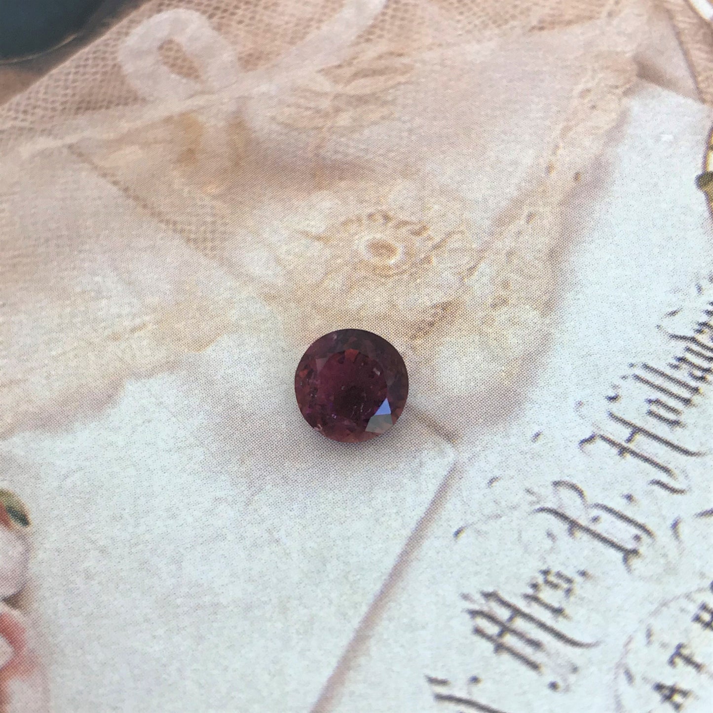 Natural Purple Pink Tourmaline 1.91 carat 8mm Round Cut, Unmounted Faceted Loose Gemstone, Purple Rubellite