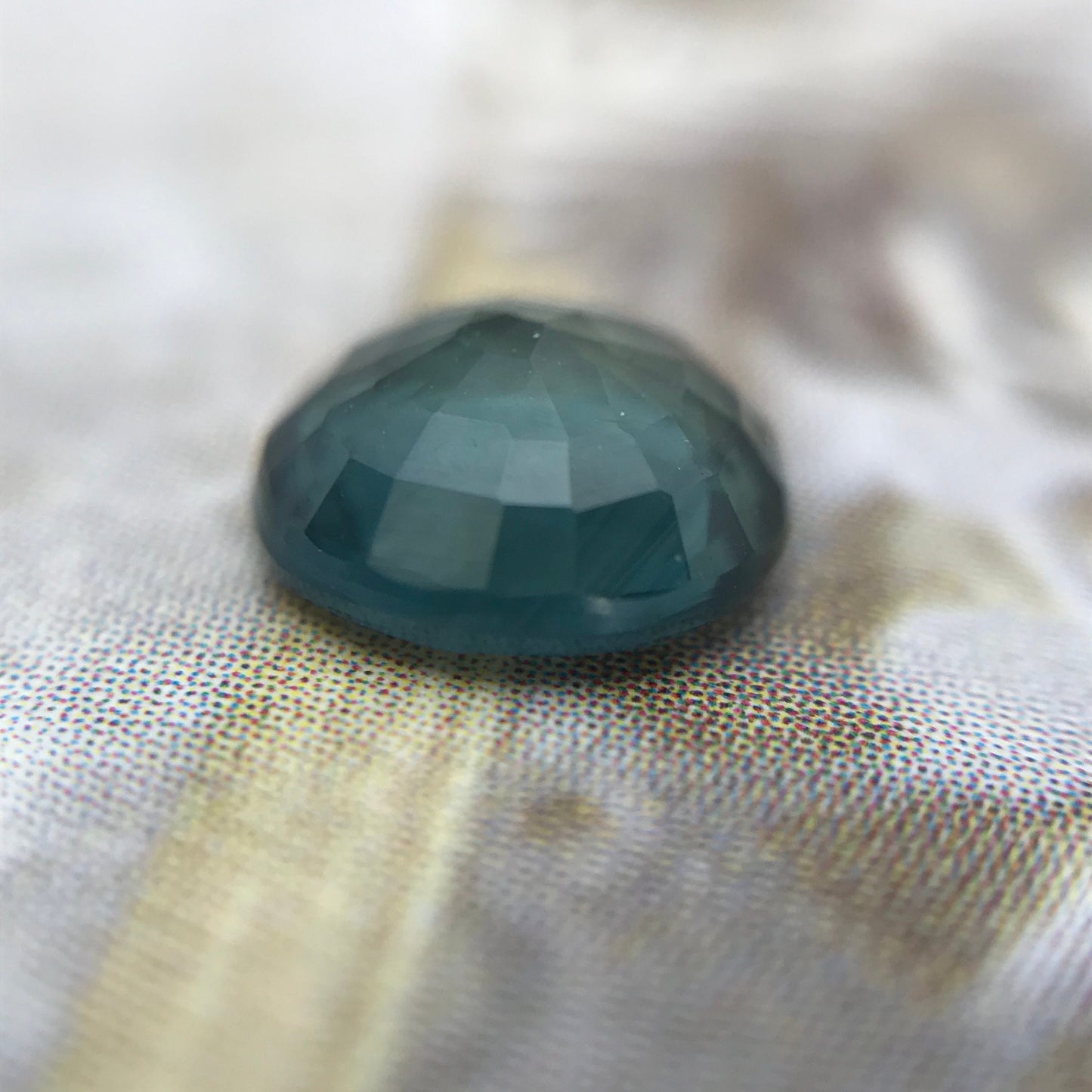 Natural Blue Green Sapphire 1.05 carat Roundish Oval Cut 6.2x5.7mm Faceted Loose Teal Sapphire,  Unmounted Gem,  Mermaid Sapphire
