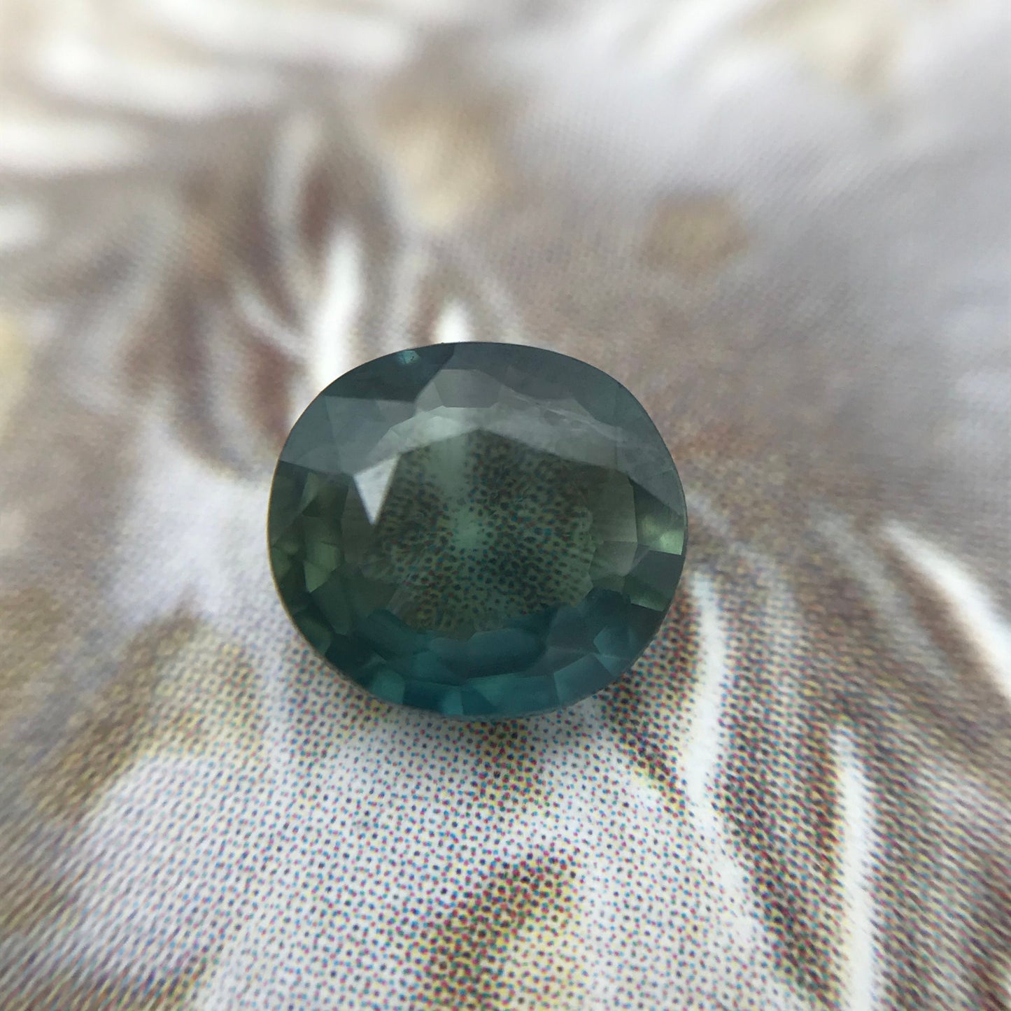 Natural Blue Green Sapphire 1.05 carat Roundish Oval Cut 6.2x5.7mm Faceted Loose Teal Sapphire,  Unmounted Gem,  Mermaid Sapphire