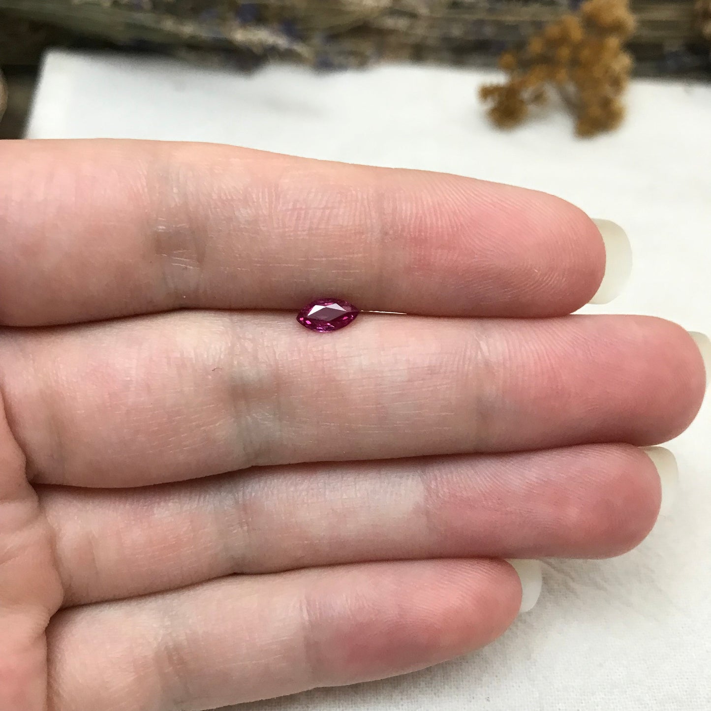 Marquise Natural Ruby 0.41 Carat, 6.5x3.5mm Gemstone, Loose Faceted July Birthstone Heated Pink Red Ruby