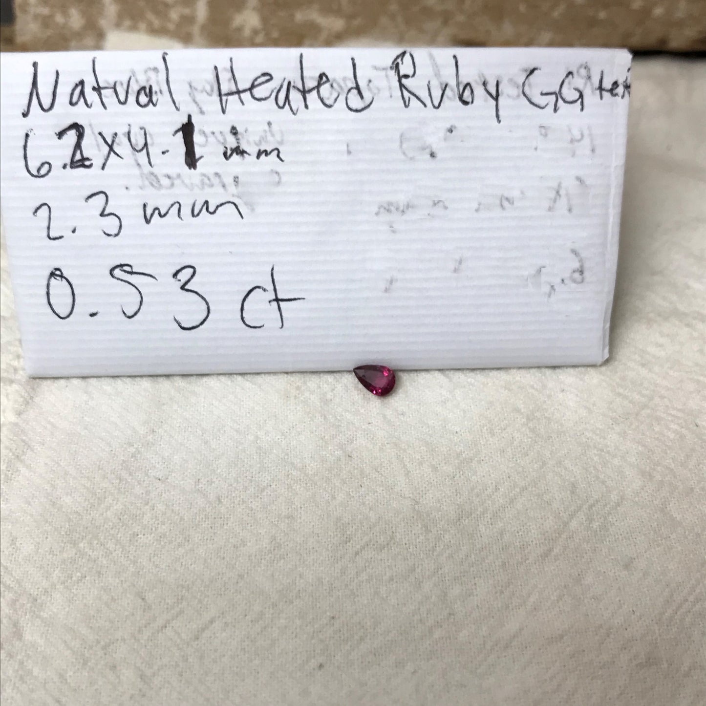 0.53 ct Natural Ruby 6x4mm Pear Cut, Loose Gemstone Faceted Gem Corundum Red Real Beautiful July Birthstone, Genuine Earth Mined