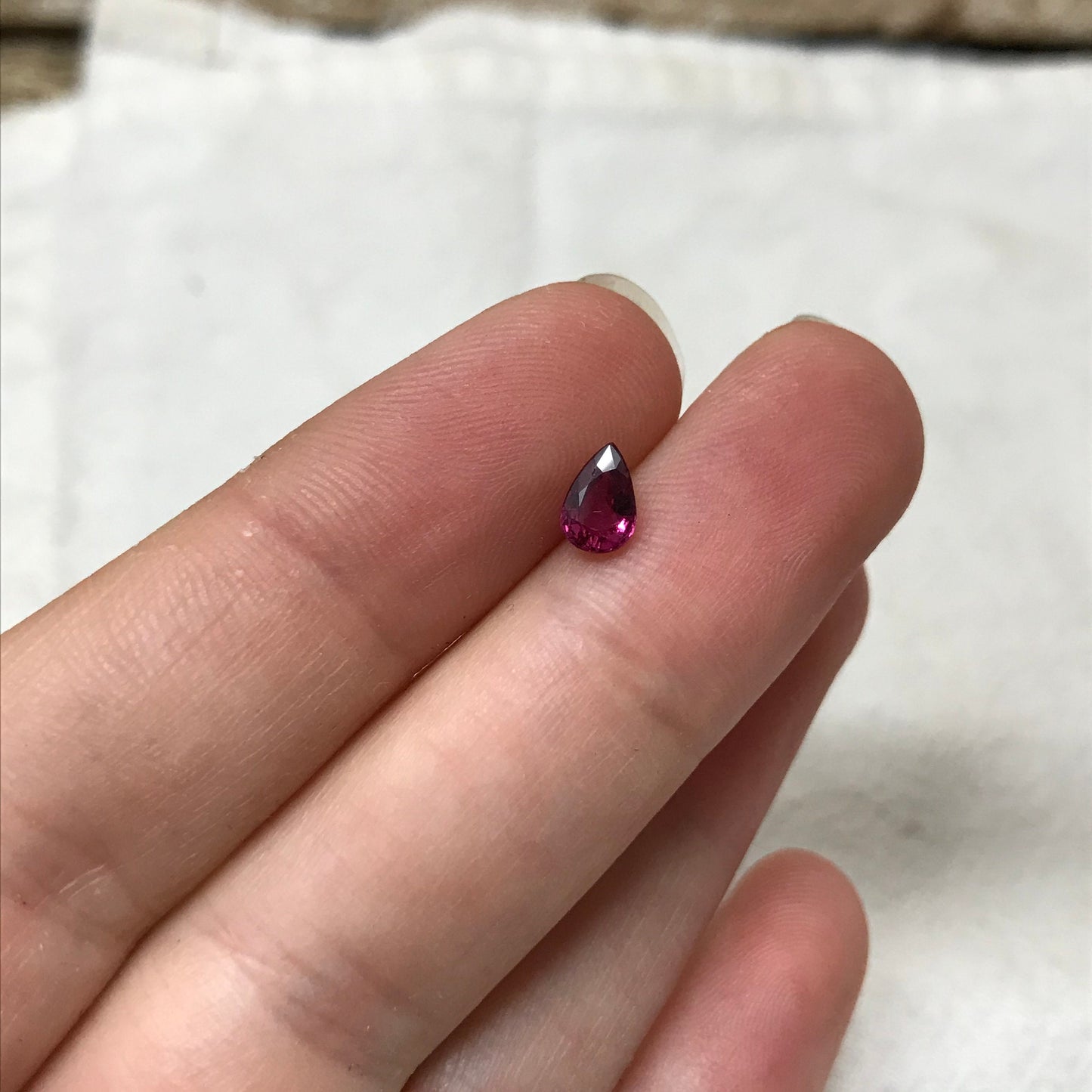 0.53 ct Natural Ruby 6x4mm Pear Cut, Loose Gemstone Faceted Gem Corundum Red Real Beautiful July Birthstone, Genuine Earth Mined