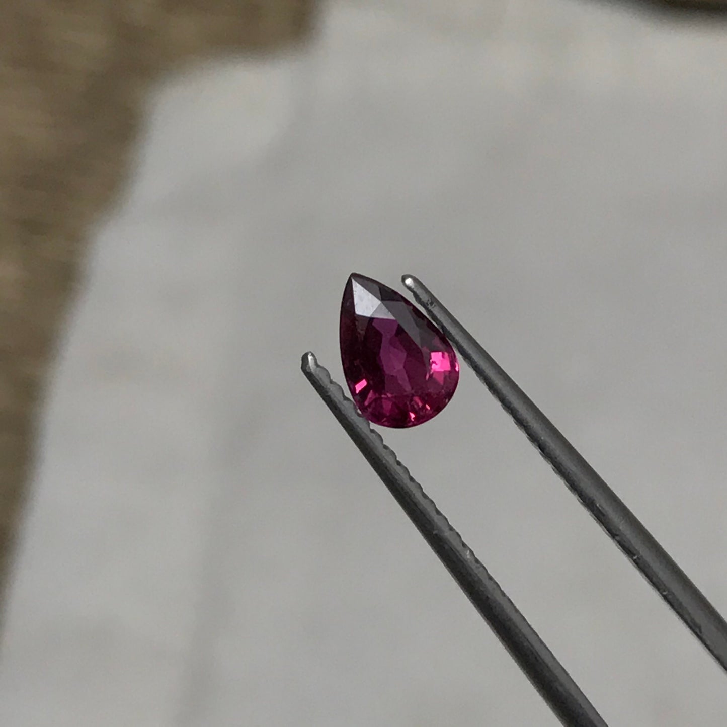 0.53 ct Natural Ruby 6x4mm Pear Cut, Loose Gemstone Faceted Gem Corundum Red Real Beautiful July Birthstone, Genuine Earth Mined