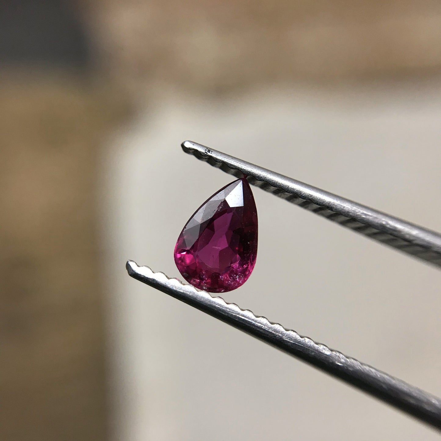 0.53 ct Natural Ruby 6x4mm Pear Cut, Loose Gemstone Faceted Gem Corundum Red Real Beautiful July Birthstone, Genuine Earth Mined