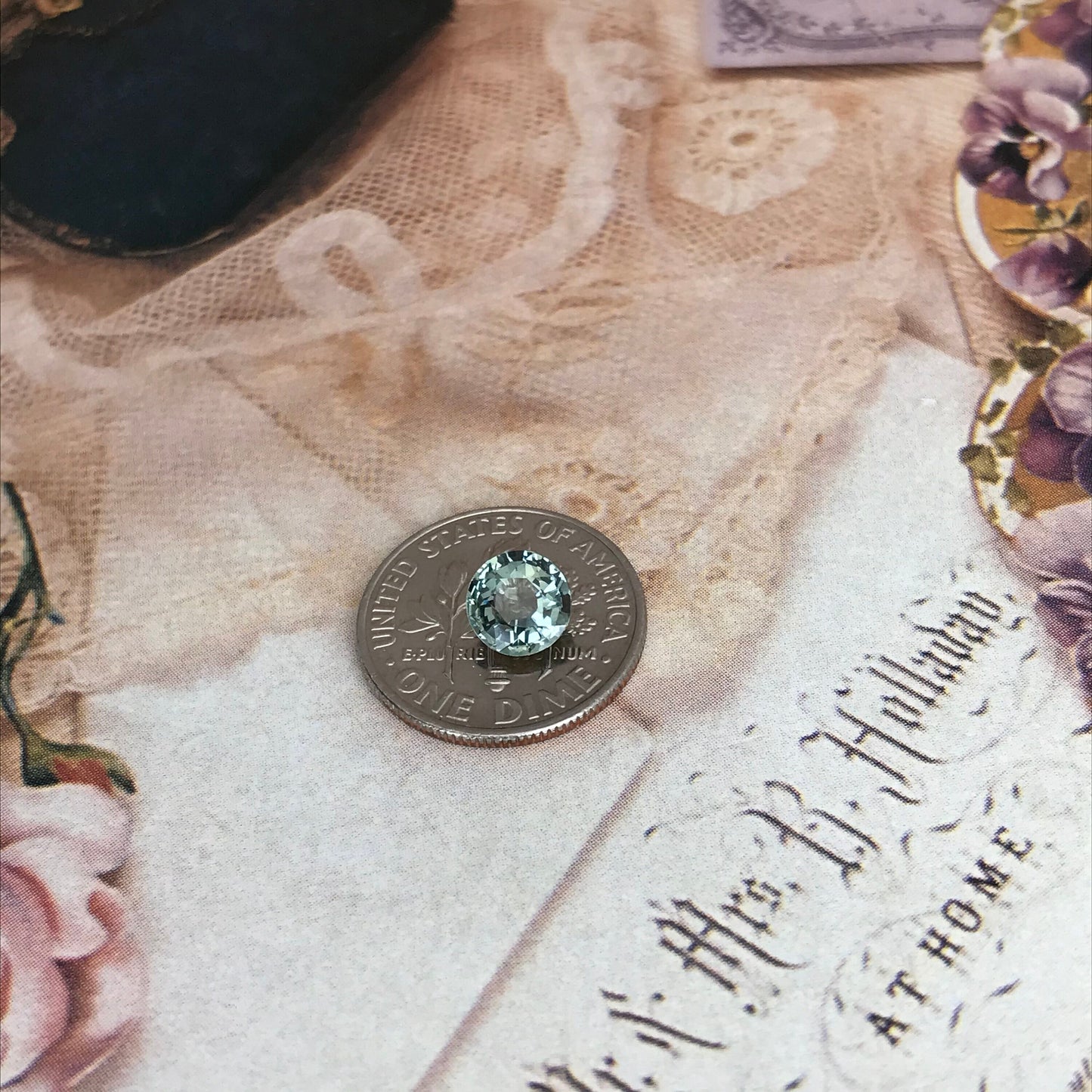 Natural Blue Green Sapphire 6.3mm Round Cut Corundum 1.23 carats Faceted Loose Unmounted Gem Gemstone Earth Mined Genuine