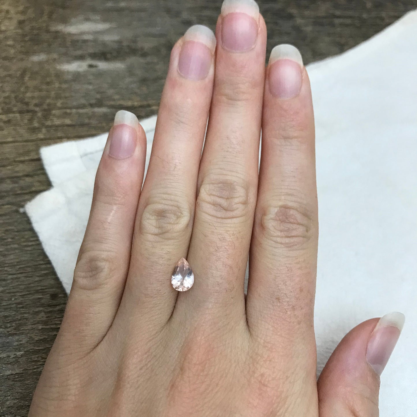 Light Pink Morganite 8.7x6mm 0.98 Carat Pear Cut Pink Loose Gem Unmounted Gemstone For Engagement Ring Wedding 9x6mm