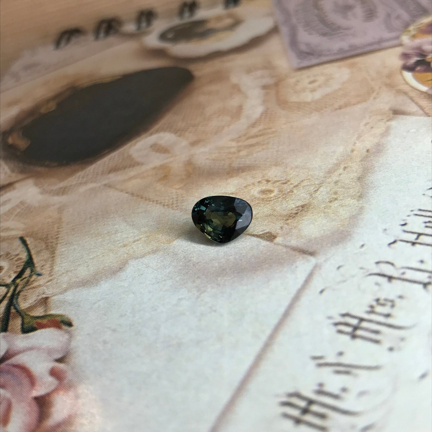 Natural Dark Green Blue Sapphire 8x6mm 2 Carat Gemstone Fat Pear Tear Drop Corundum Faceted Loose Unmounted